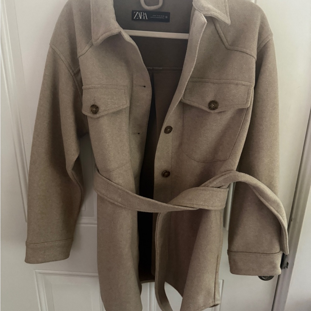 Zara Beige Shirt Jacket